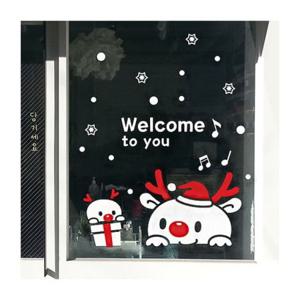 유리창문 포인트스티커 빼꼼 벽스티커 장식스티커 유리스티커 꼬꼬마 루돌프
