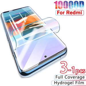 Xiaomi Redmi 용 10000D 하이드로 겔 필름 참고 10 9 8 Redmi 용 프로 스크린 프로텍터 10 9C 8 7 6 9A K40 프로 노트 10S 9 8 T 글래스