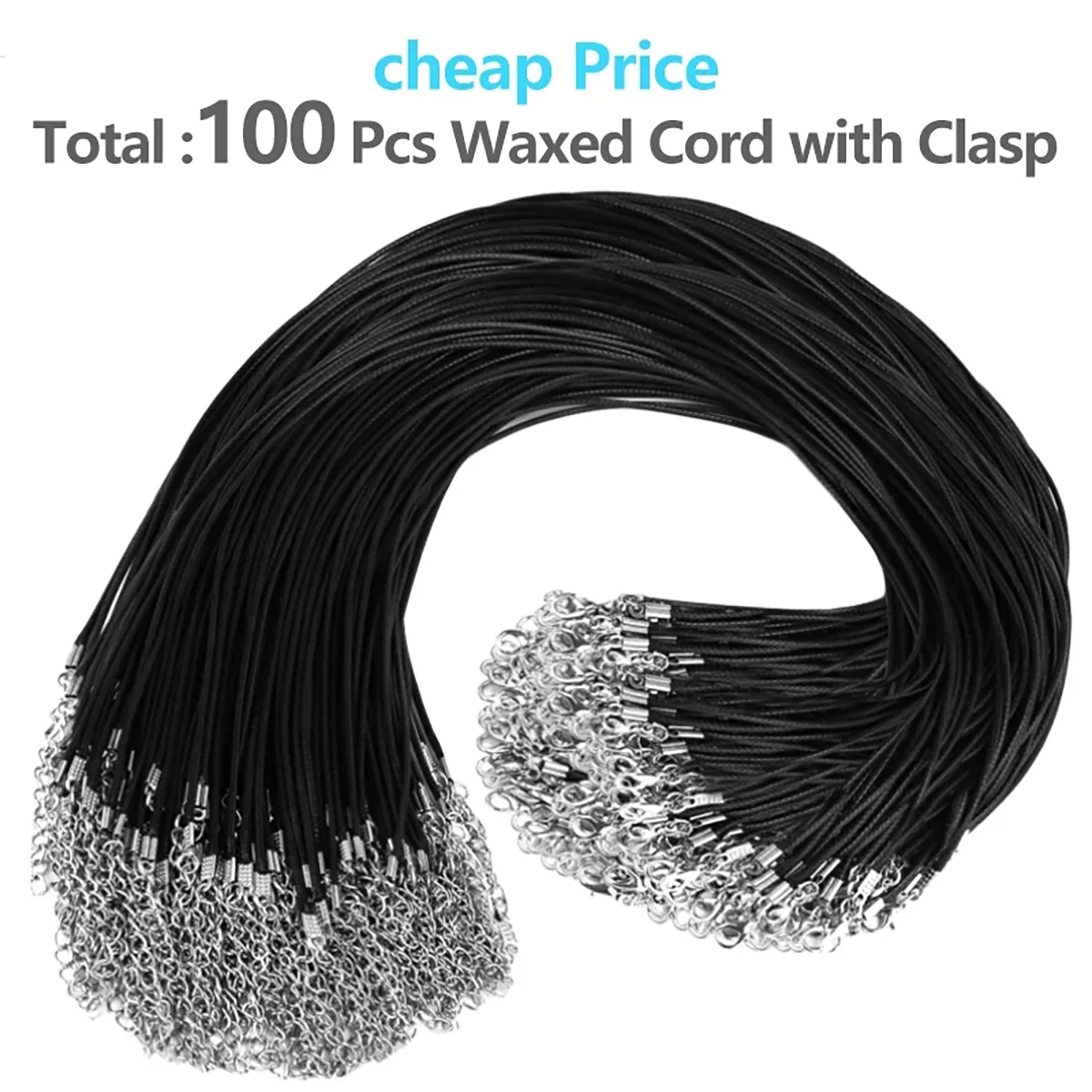 50-100Pcs 가죽 목걸이 체인 펜 던 트에 대 한 팔찌 코드 Clasps, 대량 왁스 로프 목걸이 문자열, 보석 만들기 용품