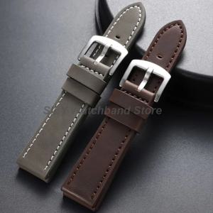 정품 가죽 시계 밴드 18mm 20mm 22mm 24mm 유니버설 남성 여성 스포츠 스트랩 빈티지 스티칭 팔찌 손목 밴드 액세서리