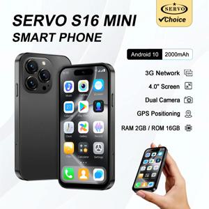 미니 스마트폰 SERVO S16, 3.9인치, 안드로이드 10, 3G WCDMA, 2GB+16GB, 듀얼 SIM, HD 카메라, Wi-Fi 핫스팟, 플레이 스토어 지원, 휴대하기 편리한 소형 폰.