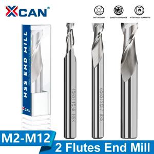 1PC HSS 2날 엔드밀 2mm-12mm 직선 샹크 초경 밀링 커터 엔드밀 CNC 라우터 비트 목공 기계 공구