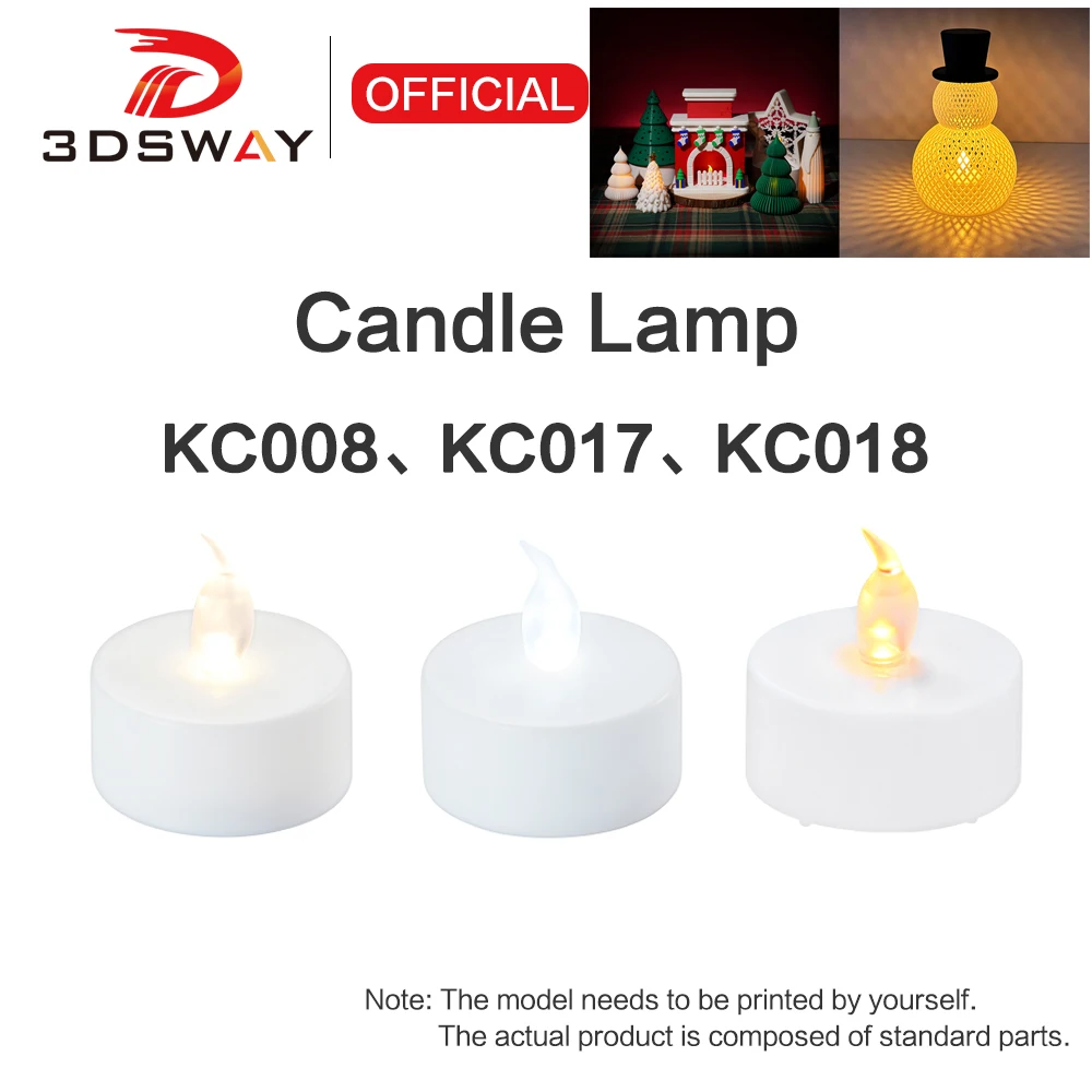 밤부랩 LED 플레임 티라이트 캔들 세트 3D 프린팅 모델 (밤부랩, 크리에이티, 엘리고 3D 프린터 액세서리 KC008/KC017 용)