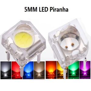 10Pcs 5mm LED 피라냐 레드 옐로우 그린 블루 화이트 투명 울트라 브라이트 클리어 렌즈 LED 발광 다이오드 램프