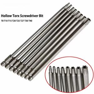 8PCS Torx 스크루드라이버 비트 세트 1/4인치 육각 섕크 마그네틱 스타 비트 T8-T40 드릴 렌치용 150mm 200mm