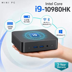 윈도우 11 탑재 미니 PC 컴퓨터, 인텔 코어 i9 10980HK, 16GB/32GB 램, 1TB SSD, WIFI 6, BT5.2, 4K HD, 게임, 사무, 학습용
