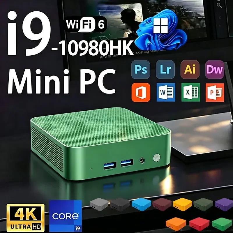 2026 미니 PC 코어 i9 10980HK 윈도우 11 컴퓨터 16GB 램 1TB M.2 SSD 휴대용 게이밍 컴퓨터 60Hz 4K HD 미니 데스크탑 PC 게이머용