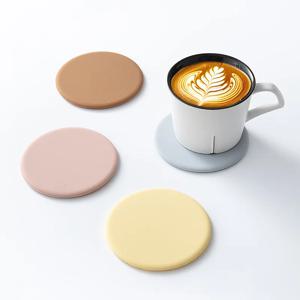 맞춤형 원형 실리콘 컵받침, 식품 등급 내열 매트(커피잔용), 미끄럼 방지 테이블 보호대, 호텔/바용