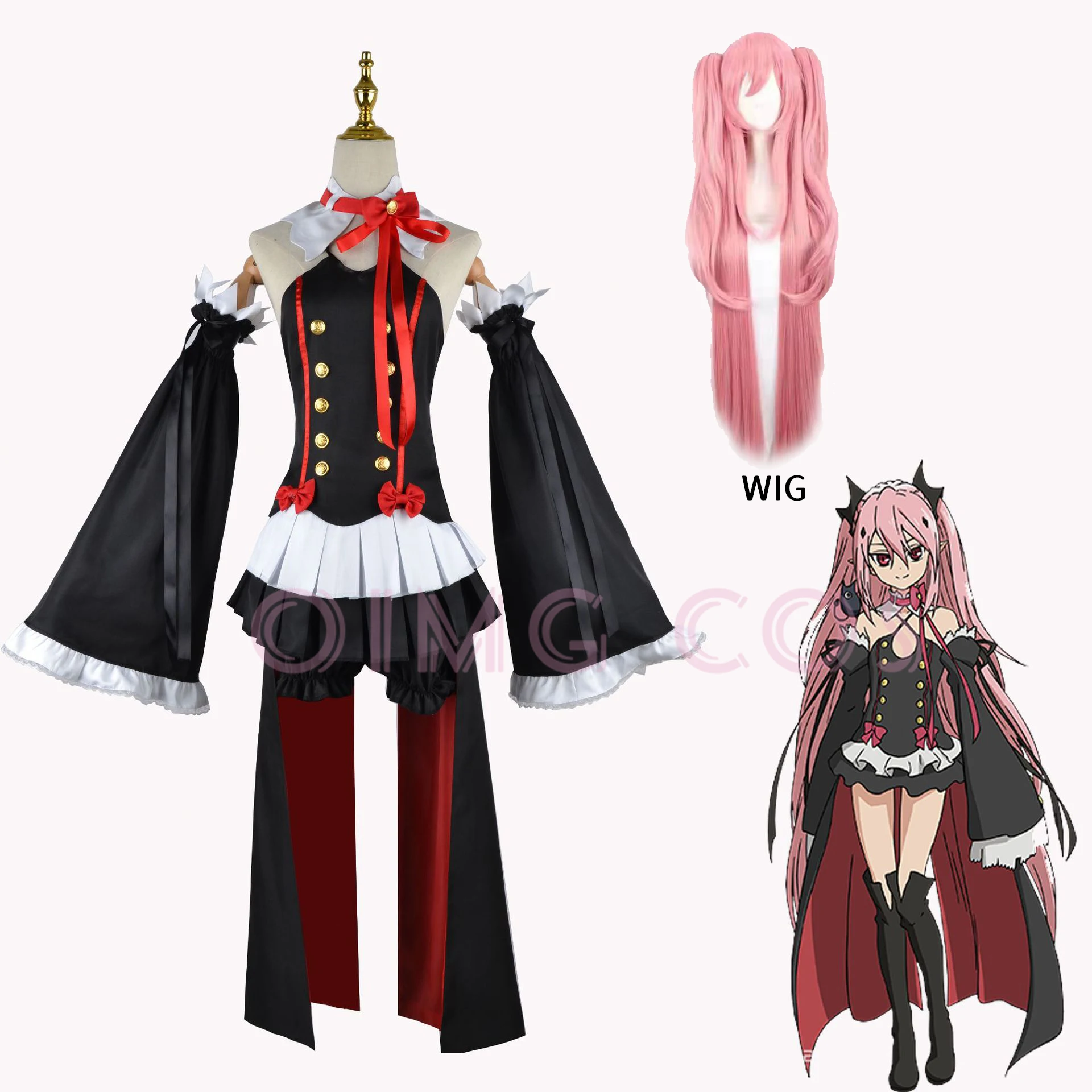 끝의 Seraph Krul Tepes 코스프레 의상 유니폼 가발 애니메이션 중국 스타일 할로윈 의상 게임 Opulent Splendor