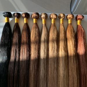 에스트렐라 브라질 인모 위브 번들, 다크 브라운 스트레이트 컬러 인모 번들, 레미 버건디 레드 인모 익스텐션