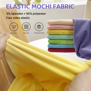 40 색상 50x50cm 스트레치 떡 부드러운 Minky 패브릭 Hopen 95% 폴리 에스터 5% 스판덱스 스트레치 4 측면 플러시 패브릭 Diy 봉제 장난감