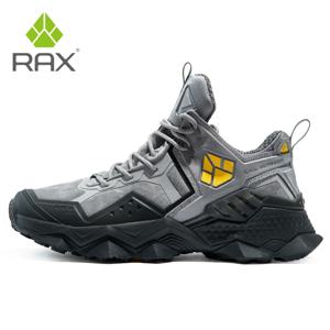 RAX 남성 하이킹 신발, 미드 탑 방수 야외 운동화, 가죽 트레킹 부츠, 트레일 캠핑 등산 사냥 스니커즈, 여성