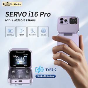 SERVO I16 Pro 플립 블록 휴대폰 듀얼 SIM 카드 1.77인치 화면 스피드 다이얼 매직 보이스 블랙리스트 미니 박스 휴대폰 3.5mm 잭