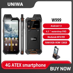 UNIWA W999 ATEX 방폭형 러기드 스마트폰 방수 무전기 Helio G99 8GB+128GB 6.3인치 FHD 4400mAh 안드로이드 13 휴대폰