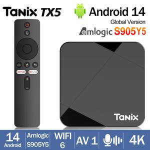 타닉스 TX5 안드로이드 14 스마트 TV 박스 Amlogic S905Y5 4GB 64GB 2.4G/5G 듀얼 와이파이 6 AV1 BT 셋톱박스 DDR4 미디어 플레이어