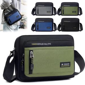 새로운 암소 천 남자 Crossbody 가방 다층 Busin 돈 가방 휴대 전화 가방 부드러운 손잡이 캐주얼 레저 Oulder 가방