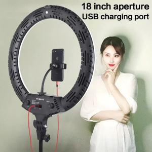 3200-5600K LED 링 라이트 416개 LED 비드 65W 18인치 사진 촬영 조명 LED 링 램프 라이브 방송 메이크업 비디오용