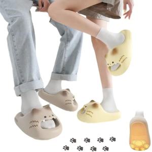 새로운 방수 고양이 슬리퍼 미끄럼 방지 바닥 고양이 발바닥 슬리퍼 앞이 막힌 부드러운 바닥 키티 뮬 봄 여름용