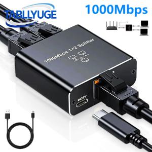 TABLLYUGE 1000Mbps RJ45 분배기 1To2 어댑터 네트워크 분배기 케이블 익스텐더 PC 라우터 노트북 TV 박스용 기가비트 LAN 커넥터