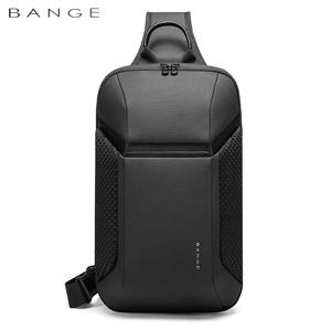 BANGE 다기능 도난 방지 숄더백, 남성용 옥스포드 소재 크로스백, 짧은 여행용 메신저백, USB 충전 기능이 있는 가슴에 착용하는 백팩