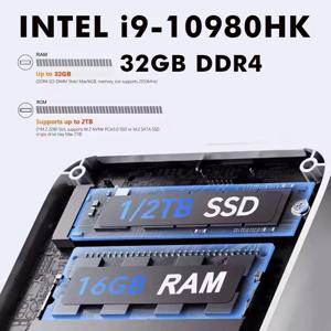 2026 미니 PC 윈도우 11 프로 인텔 I9-10980HK/N150 32GB DDR4 1TB SSD PC 게이머 컴퓨터 듀얼 WIFI 6 BT5.2 4K HD 게이밍 데스크탑