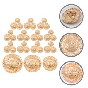 36Pcs 작은 짠 밀짚 모자 수제 공예를위한 사랑스러운 경량 미니어처 모자 교실 활동 어린이 창의력