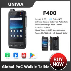UNIWA F400 러기드 PDA, PoC 무전기 Zello 지원, IP65 방수방진 스마트폰, 안드로이드 15, 4350mAh 배터리, 4.0인치 화면, 4G 글로벌 지원 무전기, NFC 탑재
