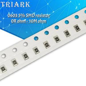 100PCS 0603 SMD 저항기 5% 0R-10M 0.1R 0.5R 10R 100R 4.7R 1K 5.1K 10K 22K 68K 100K 220K 470K 1M 2.2M 4.7M 8.2M 저항기 1/10W