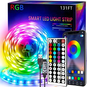1M-40M RGB LED 스트립 라이트 44키 앱 음악 동기화 리모컨 USB 5V 유연한 테이프 방 장식 TV 백라이트 다이오드