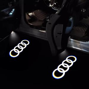 아우디 A4 A6 C6 C7 A5 A7 A8 Q3 Q5 Q7 TT S3 S6 RS3 RS4 RS5 S라인 콰트로 자동차 액세서리용 2개 LED 자동차 로고 도어 웰컴 라이트