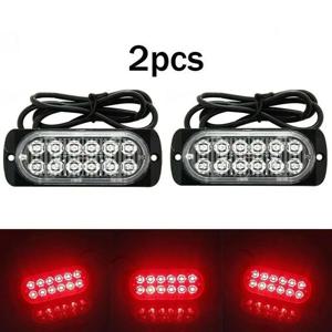2개 12V-24V 겸용 자동차 후면 레드 안개등 12 LED 램프 트럭 자동차 밴 버스 운전석 LED 비상등 자동차 액세서리