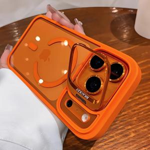 맥세이프 마그네틱 어트랙션 브래킷 케이스 (아이폰 17, 16, 15, 13, 12 Pro Max, 14 Plus 용) 렌즈 홀더 보호 투명 커버