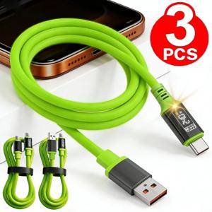 3개입 240W USB C to C 데이터 케이블 PD 고속 충전 케이블 아이폰 16 17 삼성 샤오미 폰용 0.3m/1m/1.5m/2m 타입 C 케이블