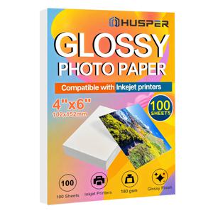 광택 사진 용지 4x6인치 100매, 180gsm 프리미엄 잉크젯 프린터 용지 (사진, 달력, 카드, 브로셔용)