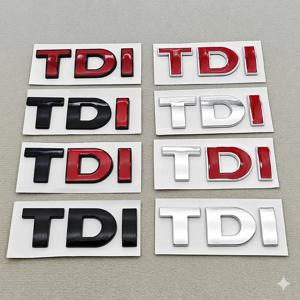 3D ABS 블랙 로고 TDI 엠블럼 자동차 트렁크 배지 (폭스바겐 파사트, 제타, 투아렉, 티구안, 투란, 골프 4, 5, 6, 캐디 TDI 스티커 액세서리)