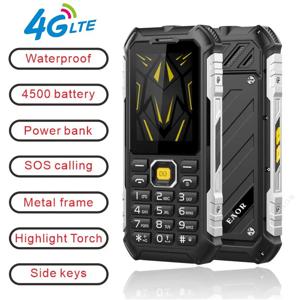 EAOR 4G 기능 키패드폰 방수 러기드 4500mAh 보조배터리 고휘도 손전등 볼륨 사이드 키 SOS 원클릭 다이얼링