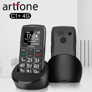 LTE 4G 시니어 휴대폰 아트폰 C1+ 충전 거치대 포함, 큰 키패드, 노인용, 싱글심, 원키 SOS, FM 라디오, 1400mAh 배터리, 바형 휴대폰