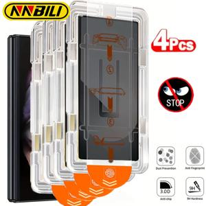NNBILI 4개 개인 정보 보호 휴대폰 화면 보호기, 삼성 갤럭시 Z 폴드 8 7 6 5 4용, 엿보기 방지, 파손 방지, 지문 방지.