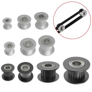 GT2 아이들러 타이밍 풀리 3D 프린터 부품 타이밍 벨트 6mm 10mm 용 베어링이있는 3mm 또는 5mm 보어가있는 16 치아 20 치아