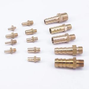 5개입 호스 연결용 피팅, 내경 2.5mm 3mm 4mm 5mm 6mm 8mm 10mm, 바브형 x 미터법 M3 M4 M5 M6 M8 M10 M12, 황동 남성 커넥터, 공압용