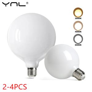 2-4pcs 큰 LED 전구 E27 AC 220V 110V G80 G95 G125 에너지 절약 글로벌 빛 Lampada Ampoule 밀키 전구 LED 램프