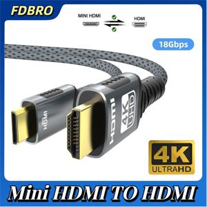 4k 미니 HDMI-HDMI 케이블 HD 4K@60Hz 2K@120Hz 고속 브레이드 HDMI 호환 케이블 HDTV 태블릿용 양방향 2.0코드