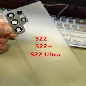 삼성 갤럭시 S22 울트라 S22 플러스 투명 배터리 백커버 수리 도어 후면 케이스 + 카메라 렌즈용 S908 S906 S901 하우징