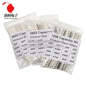320PCS 720PCS 0603 0805 1206 SMD 커패시터 모듬 키트 16/36/50값 1PF - 10UF 커패시턴스 세트 100NF 0.1UF 1UF 2.2UF 4.7UF