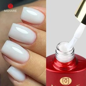 MSHARE 밀크 밀키 화이트 베이스 젤 폴리쉬 카무플라주 컬러 러버 베이스 네일 베이스 코트 10ml