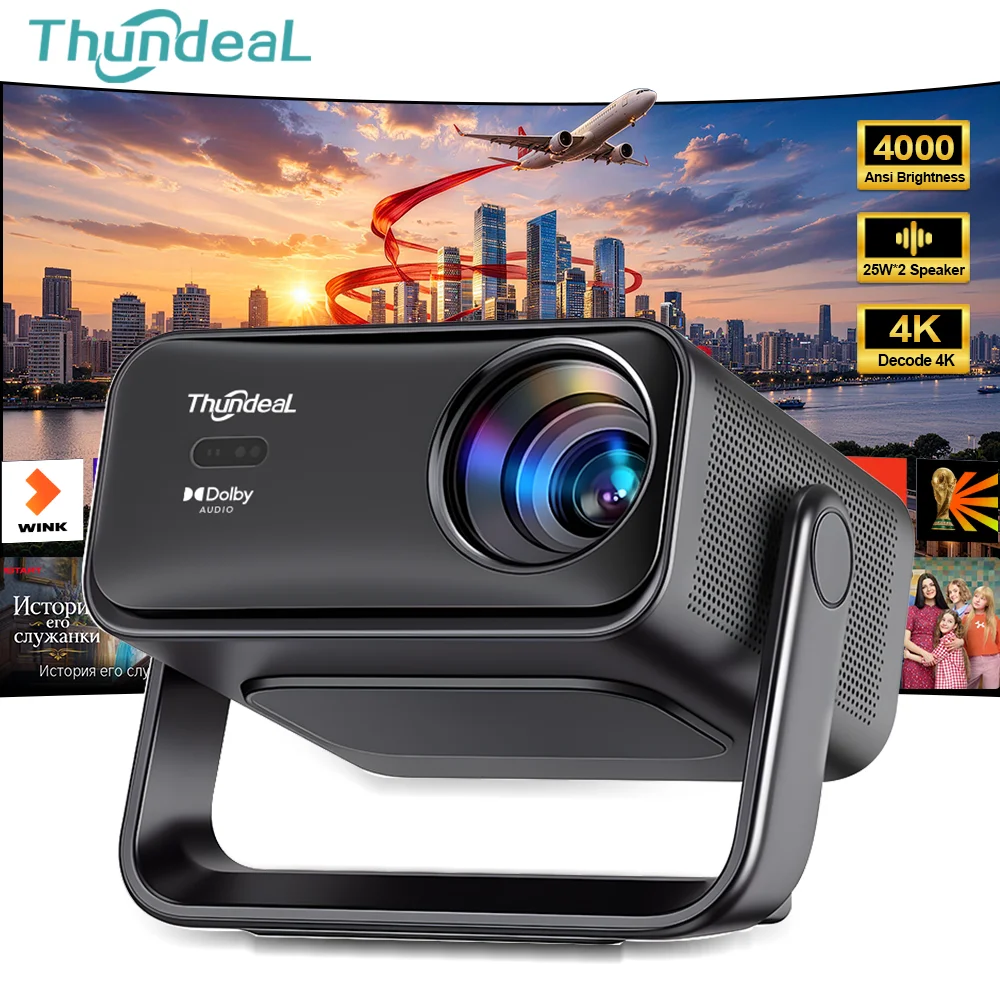 ThundeaL TD99W 4K 풀 HD 1080P WIFI 비디오 빔 프로젝터 휴대용 음성 제어 TD99W 50W 돌비 홈 시어터 시네마 프로젝터
