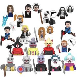블라인드 박스 TP1040 WM6205 KF6173 KF6175 킬러 클라운즈 미니 피규어 클래식 호러 스릴러 영화 블록 모델 인형 장난감 선물
