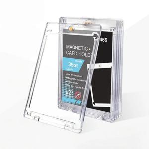 10PCS 자기 카드 홀더 35PT 하드 플라스틱 보관 상자 수집가를위한 Uv 방지 아크릴 카드 홀더 디스플레이 박스