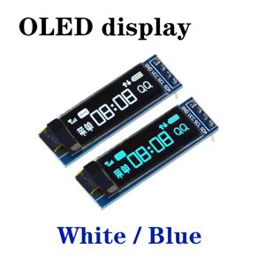0.91인치 OLED 128x32 I2C IIC SSD1306 화이트 블루 옐로우 LCD LED 디스플레이 모듈 3.3V 5V 아두이노 라즈베리 파이 ESP32 DIY용