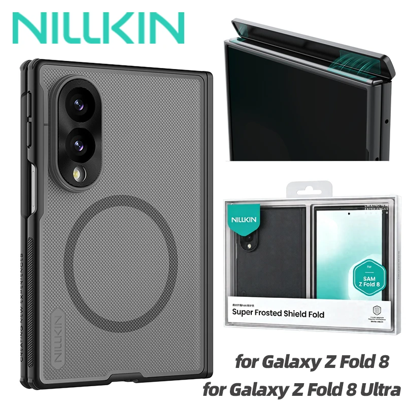 NillKin 슈퍼 프로스티드 쉴드 폴드 마그네틱 케이스 삼성 갤럭시 Z 폴드 8 7 폴드8 울트라용 Magsafe 힌지 보호 커버